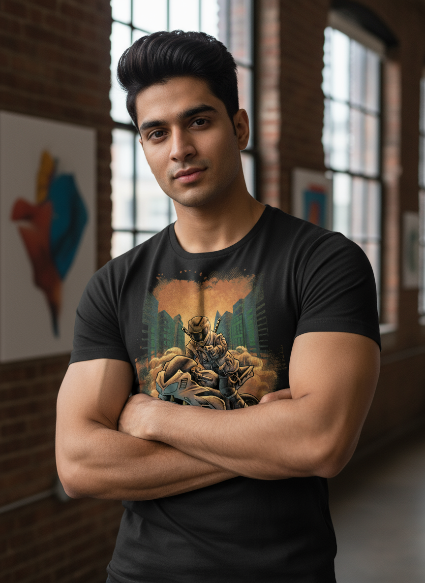 Rebel Rider Mens T Shirt (Black)