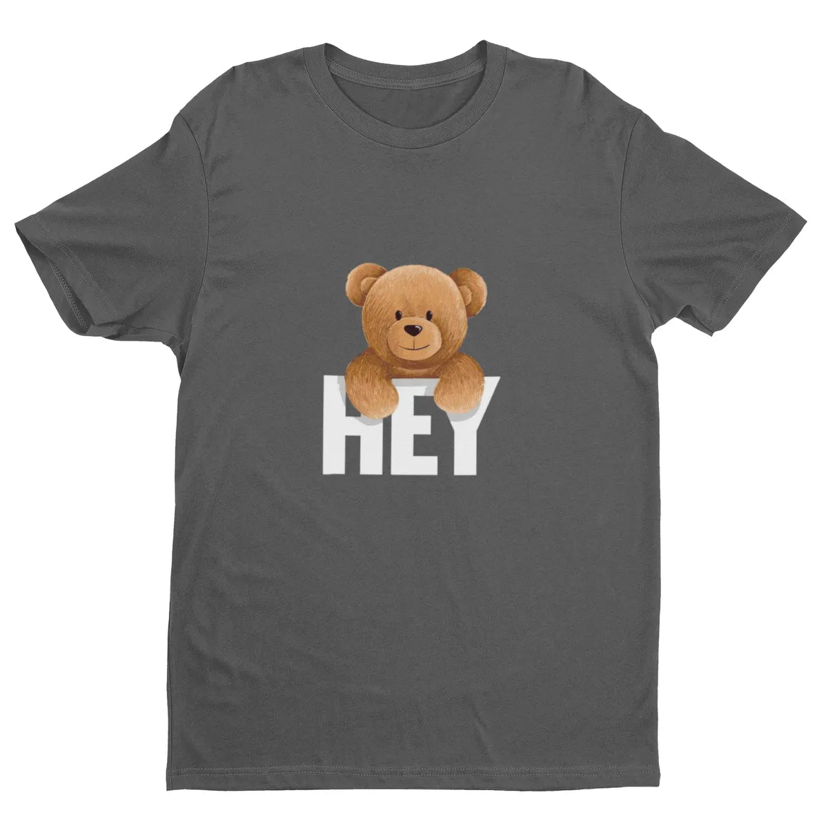 Grey Cozy Bear Cotton Teddy Print T shirt For Women