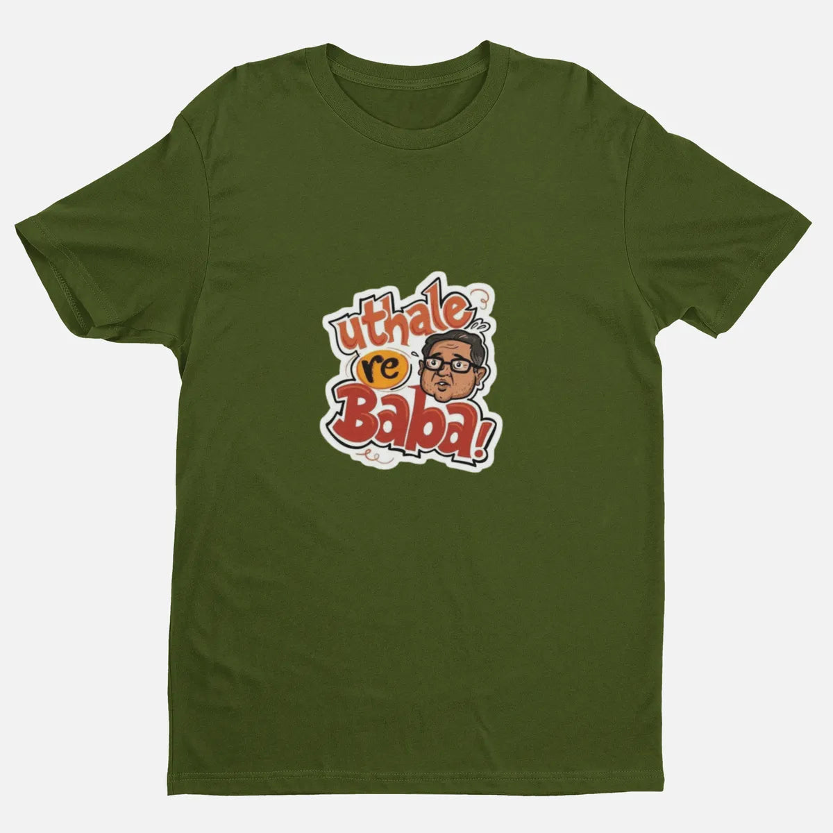 Olive Green Babu Bhaiyya Cotton T Shirt For Men