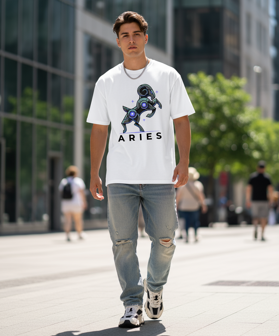 White Aries Men’s T-Shirt