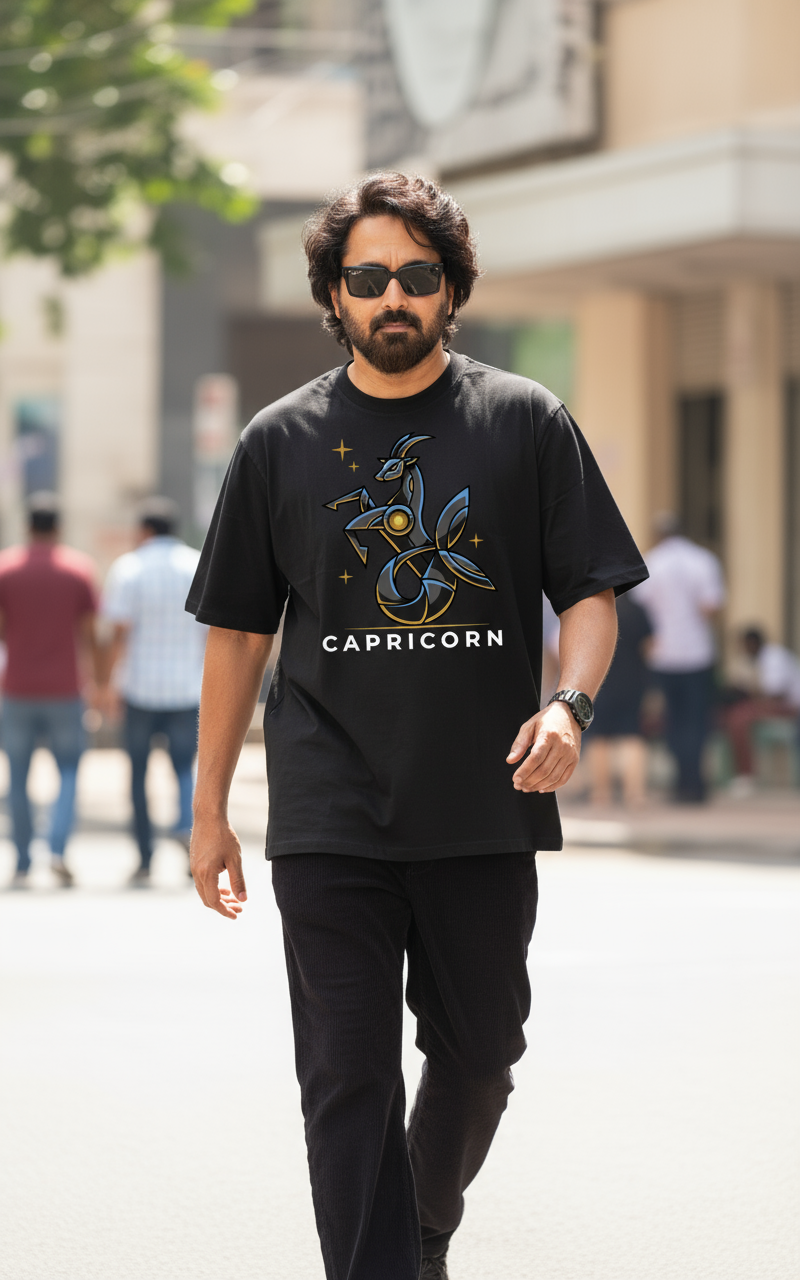 Capricorn Mens T Shirt (Black)