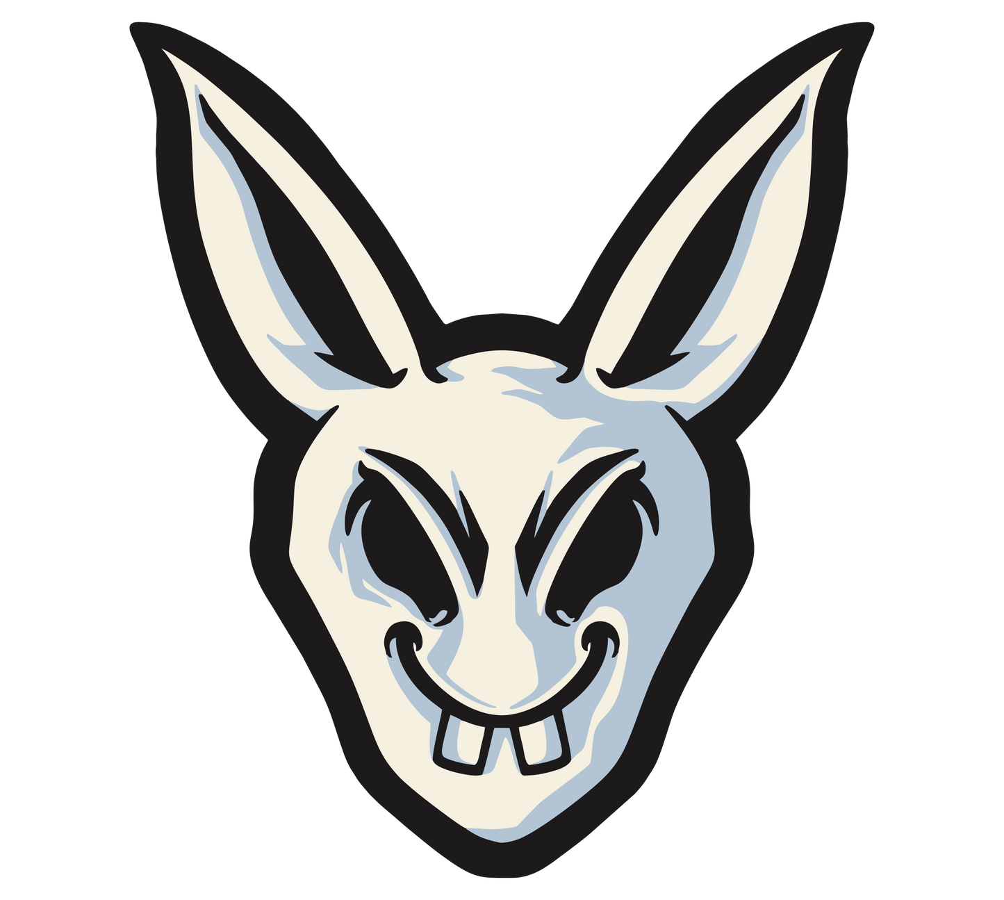 Angry Rabbit  Black Oversized Tee