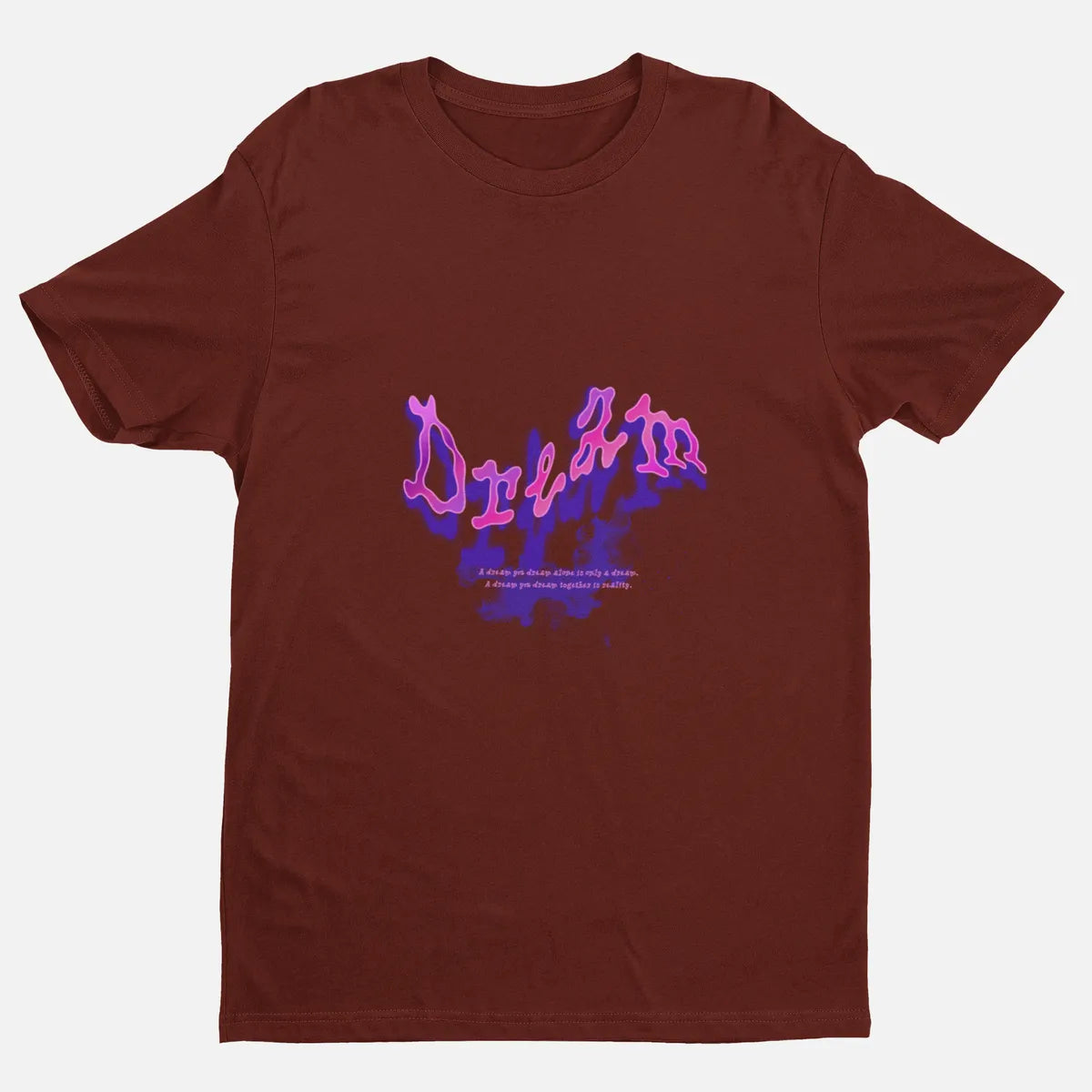 Maroon Dream Wear Cotton Round Neck T Shirt For Men