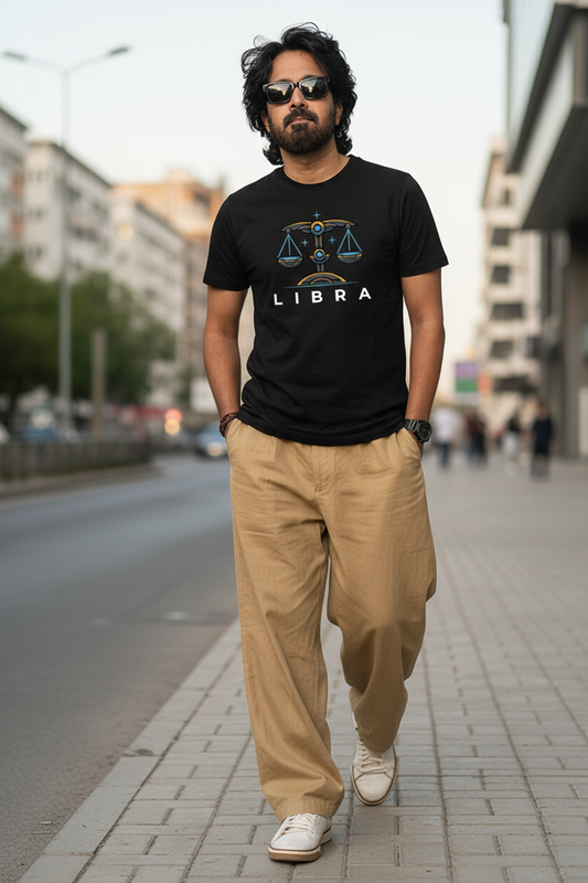 Libra Mens T Shirt (Black
