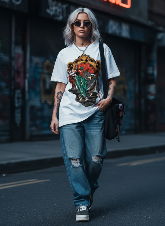 Worship Womens Oversized T Shirt (White)