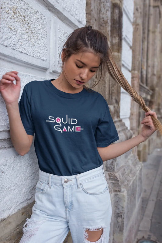 Navy Gam Eon Cotton Squid Game T Shirt For Women