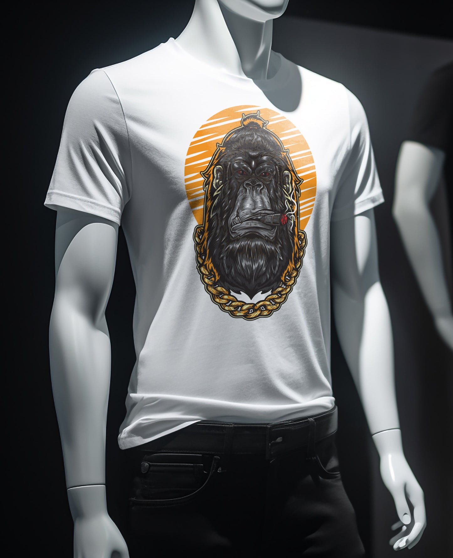 Gorilla Boss Mens T Shirt (White)