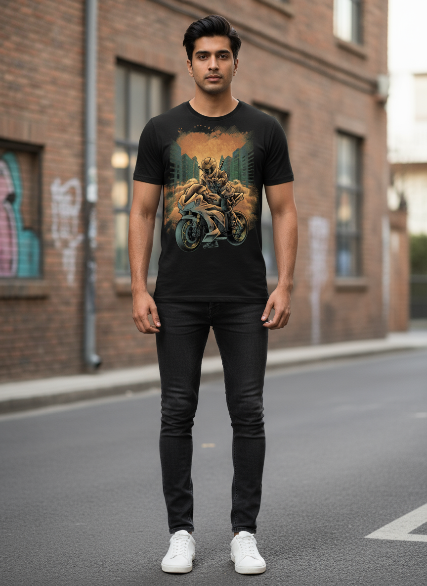 Rebel Rider Mens T Shirt (Black)