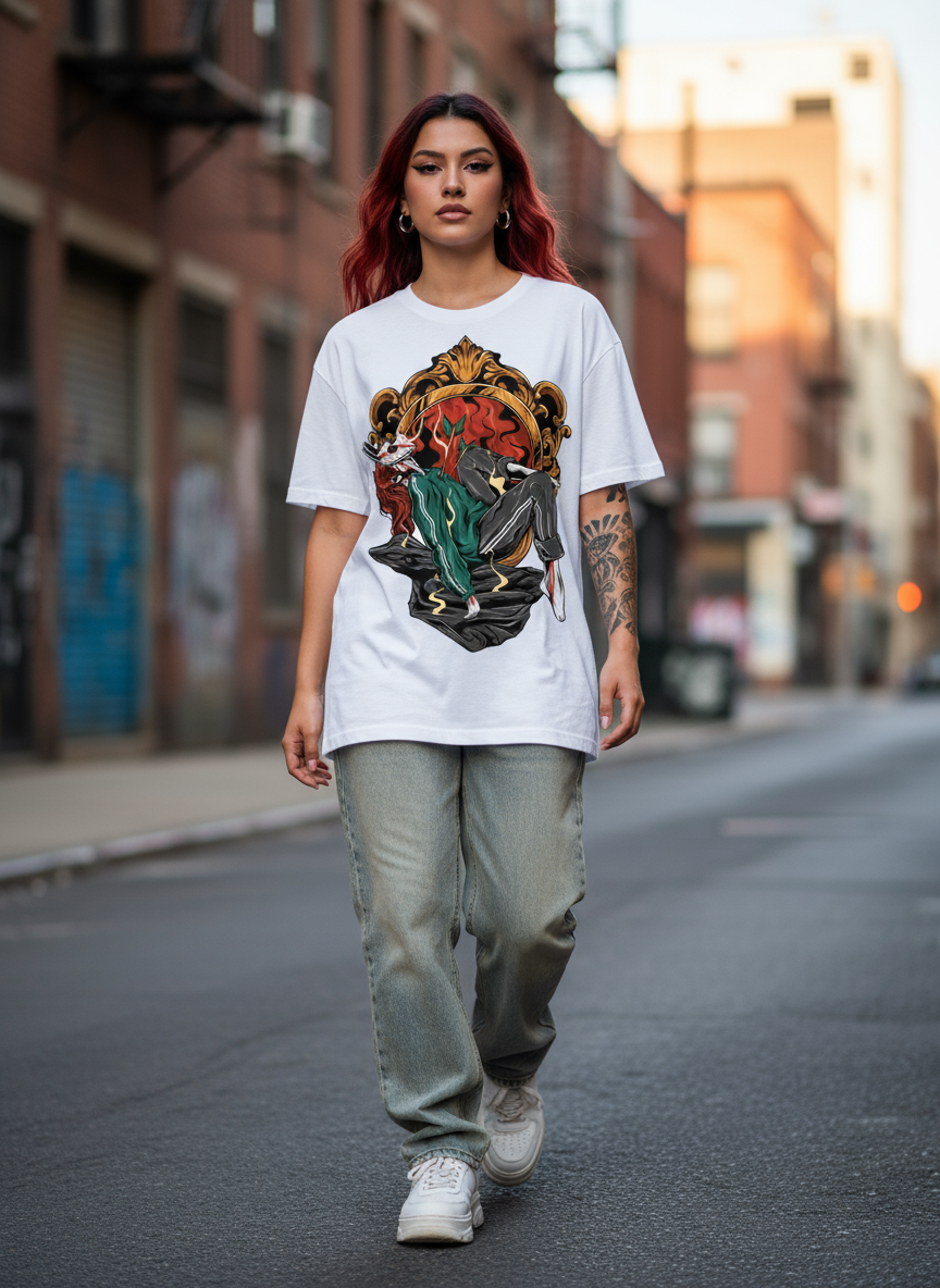 Worship Womens Oversized T Shirt (White)