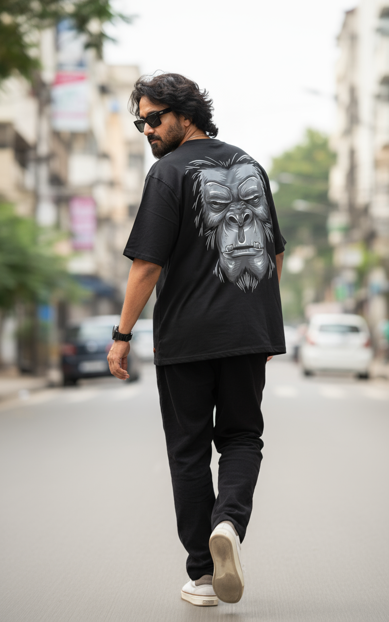 white Gorilla  Oversized T-Shirt