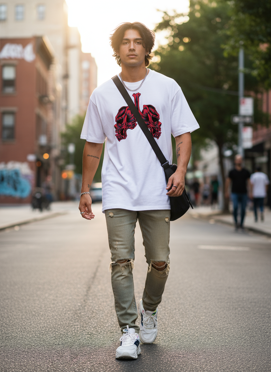 Skull Lungs  Oversized T Shirt