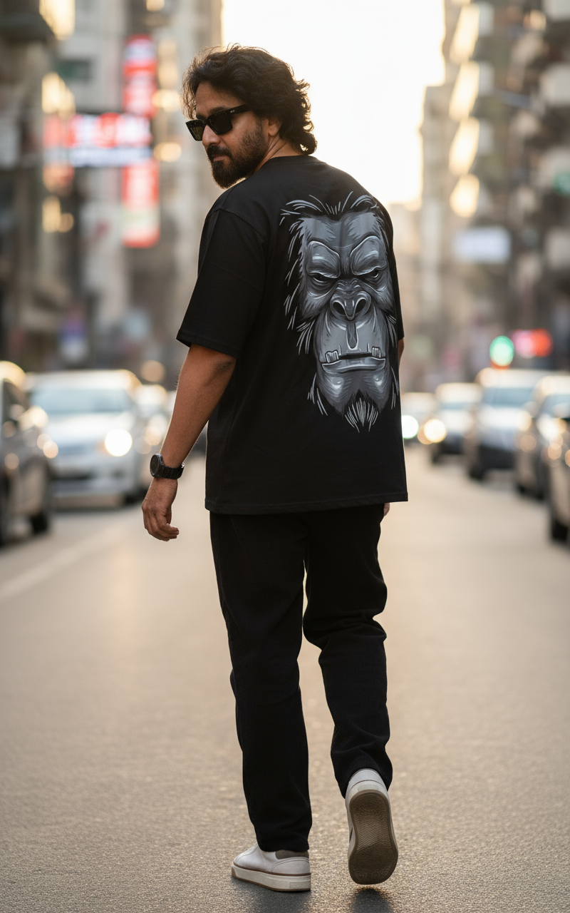 white Gorilla  Oversized T-Shirt