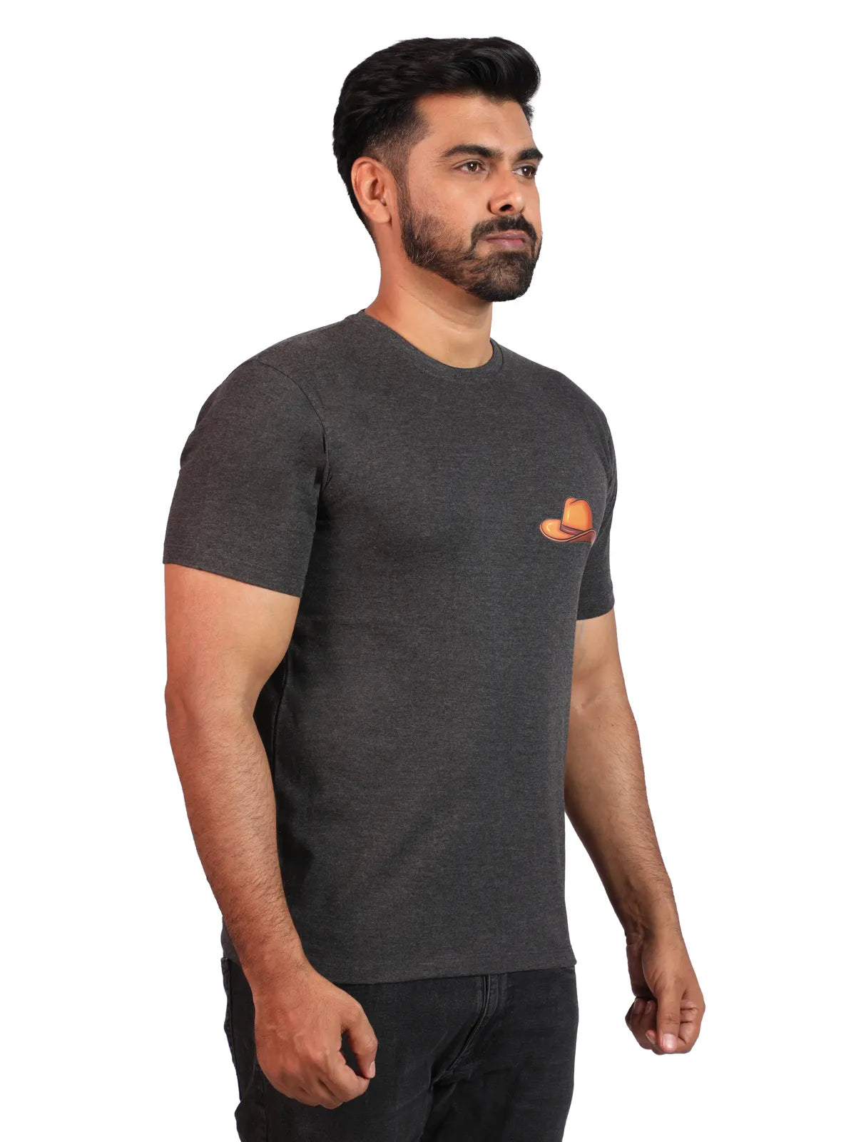 Grey Outlaw Sage Premium Cotton Tee — Cowboy Skull Wisdom Edition
