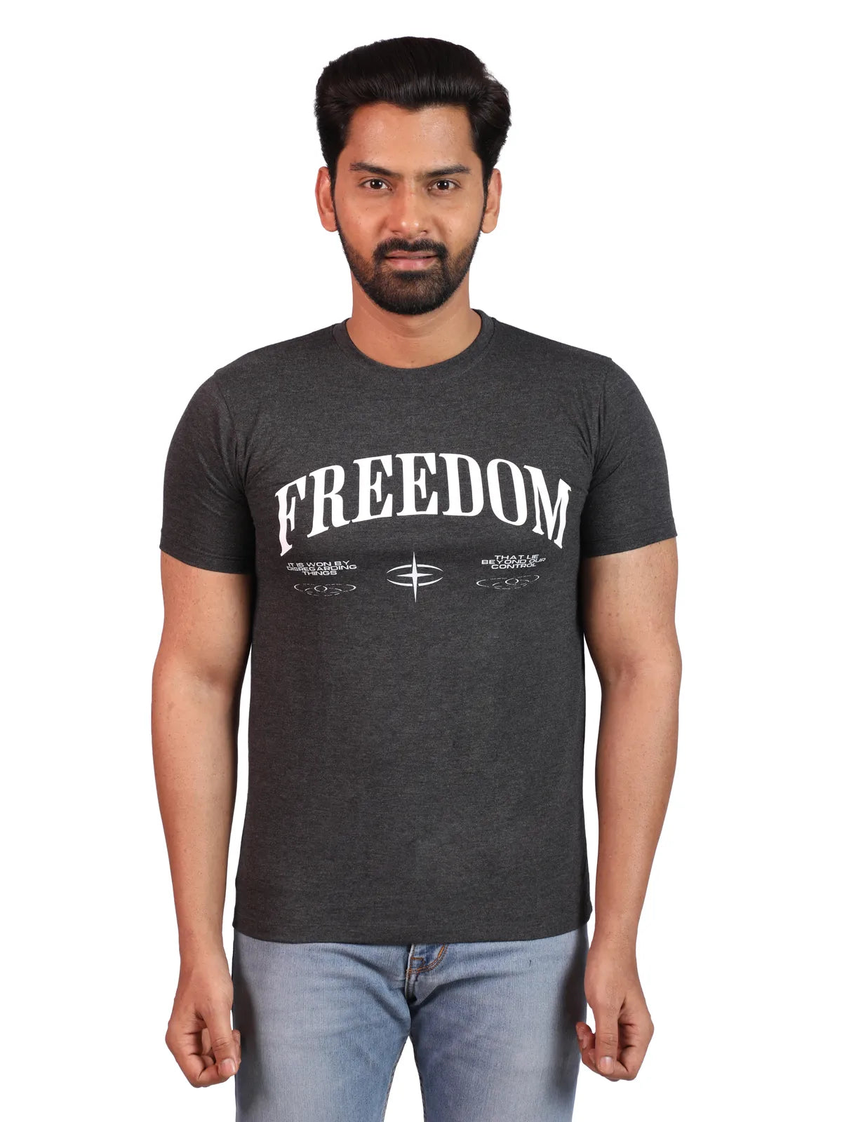 Grey Freedom Call Premium Cotton Tee - Unshackled Edition