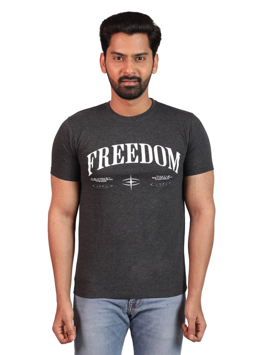 Grey Freedom Call Premium Cotton Tee - Unshackled Edition