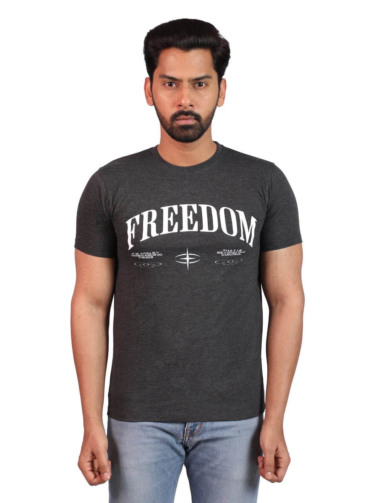 Grey Freedom Call Premium Cotton Tee - Unshackled Edition