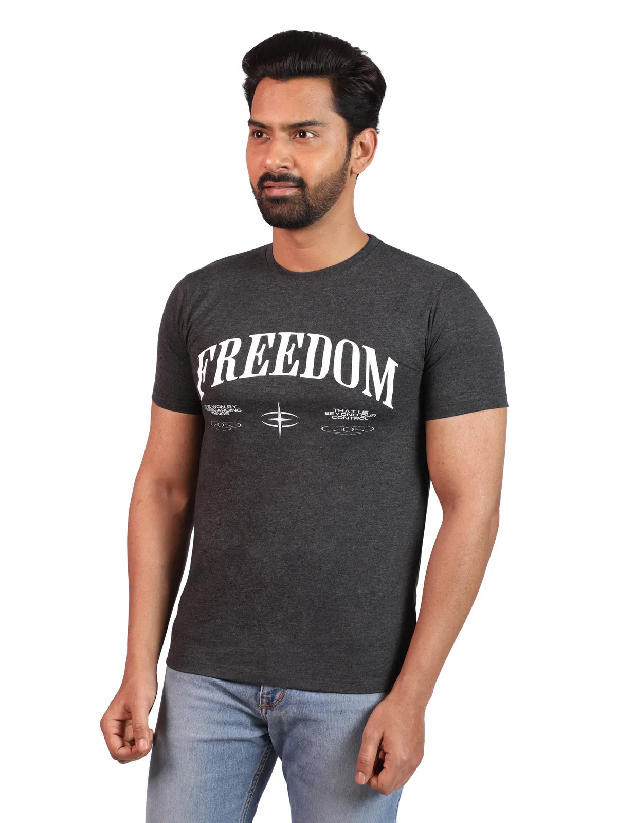 Grey Freedom Call Premium Cotton Tee - Unshackled Edition