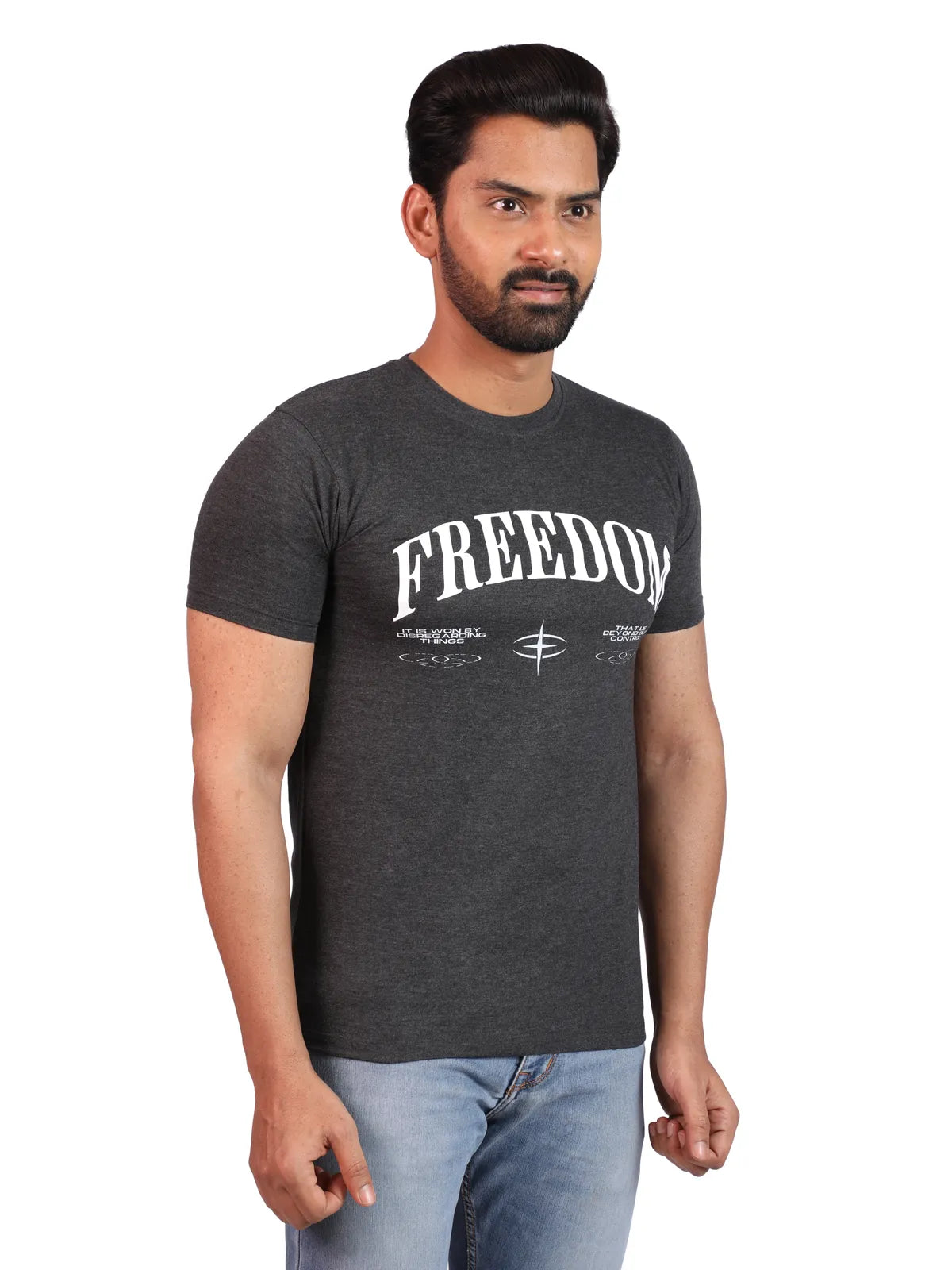 Grey Freedom Call Premium Cotton Tee - Unshackled Edition
