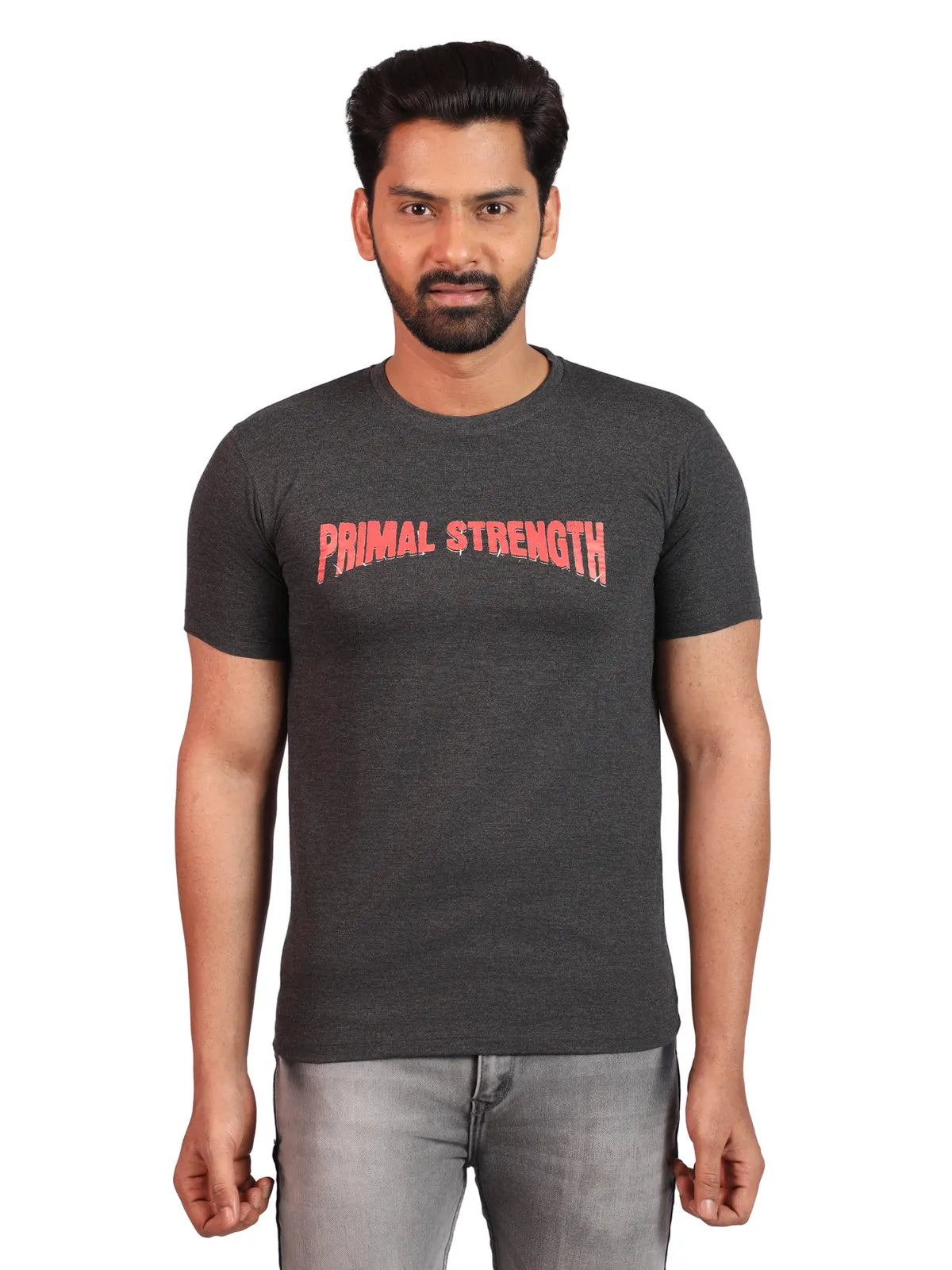 Grey Primal Strength Premium Cotton Tee