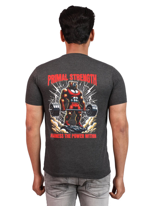 Grey Primal Strength Premium Cotton Tee