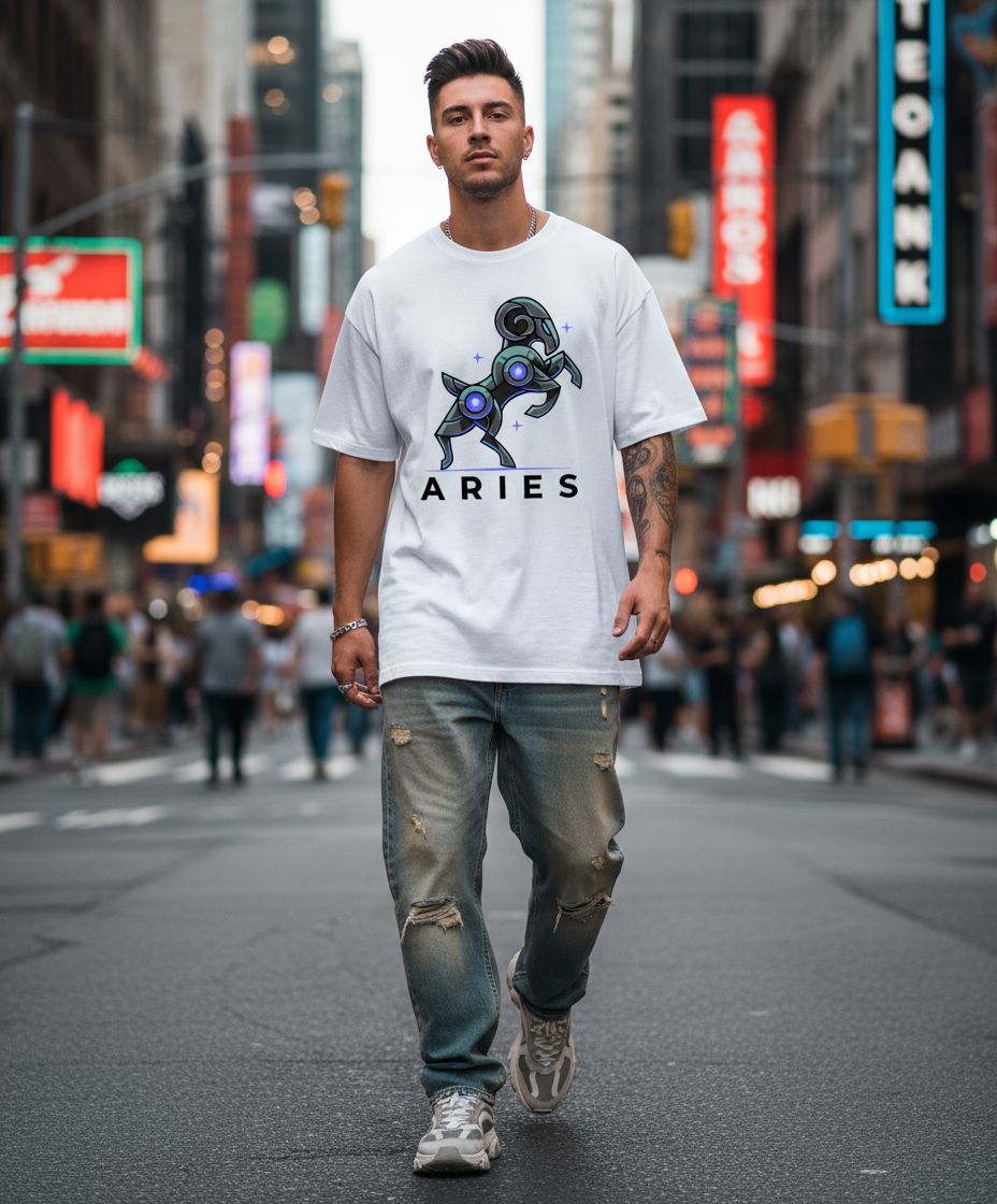 White Aries Men’s T-Shirt