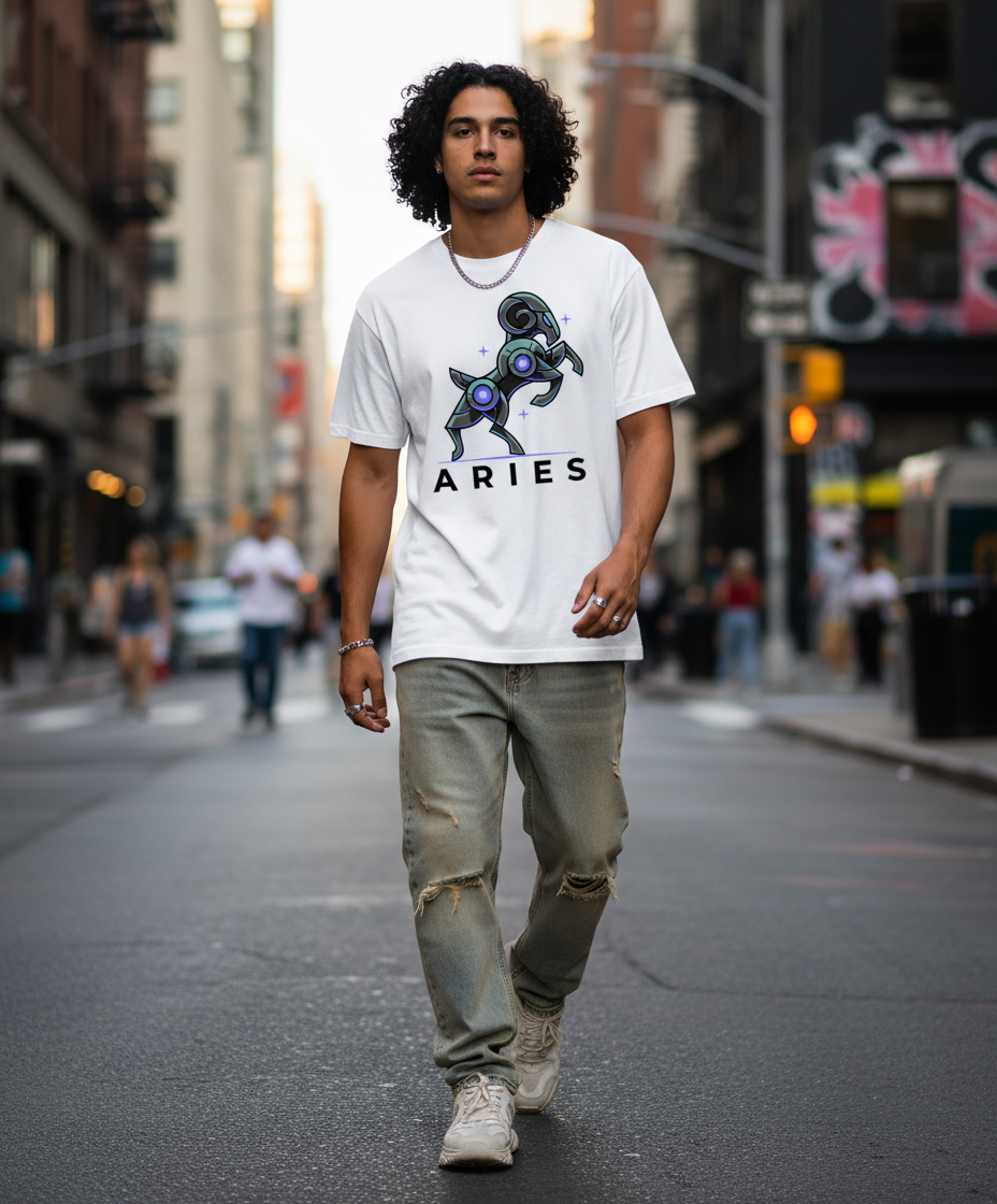 White Aries Men’s T-Shirt