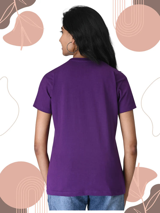 Purple "It's Tan O'Clock" T Shirt - 100% Cotton Regular Fit For Women