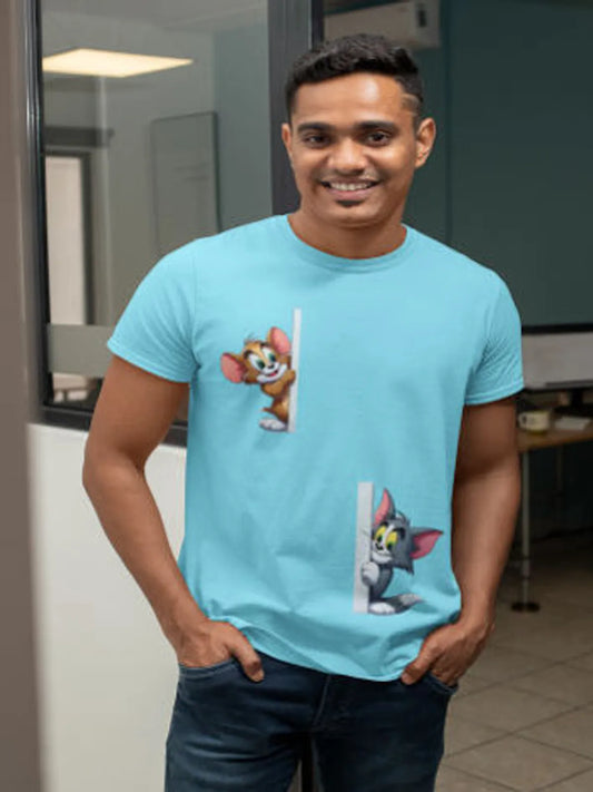 Aqua Toon Vibe Cotton Tom & Jerry T Shirt For Men