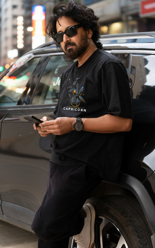 Capricorn Mens T Shirt (Black)