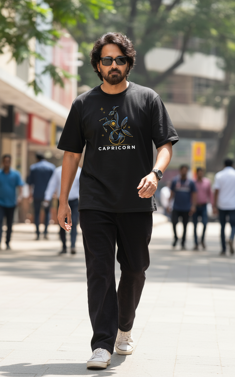 Capricorn Mens T Shirt (Black)