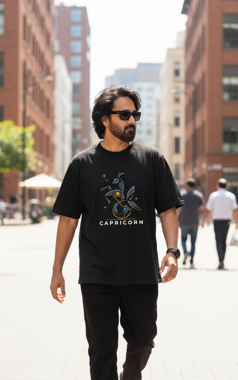 Capricorn Mens T Shirt (Black)