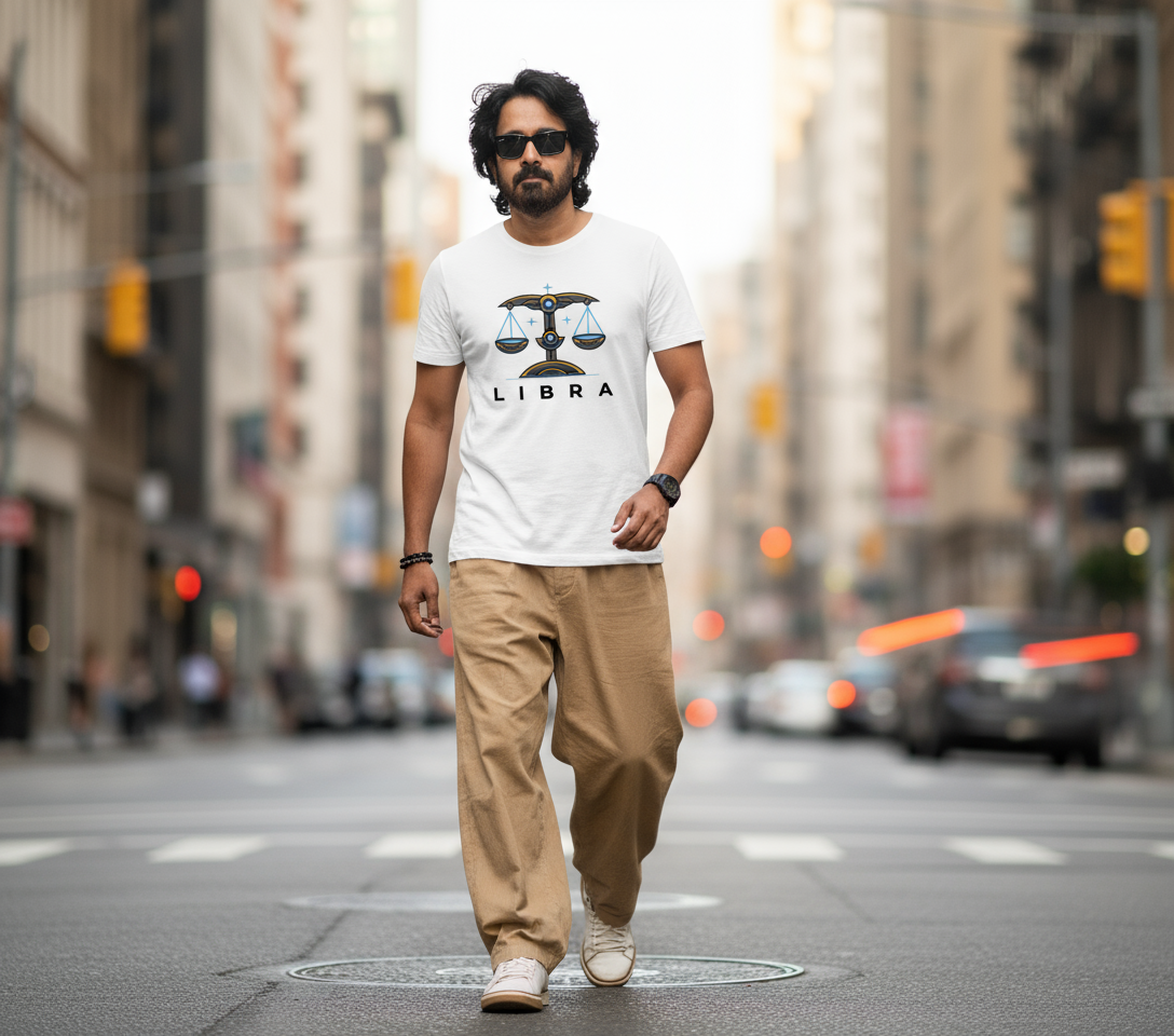 Libra Mens T Shirt (Black