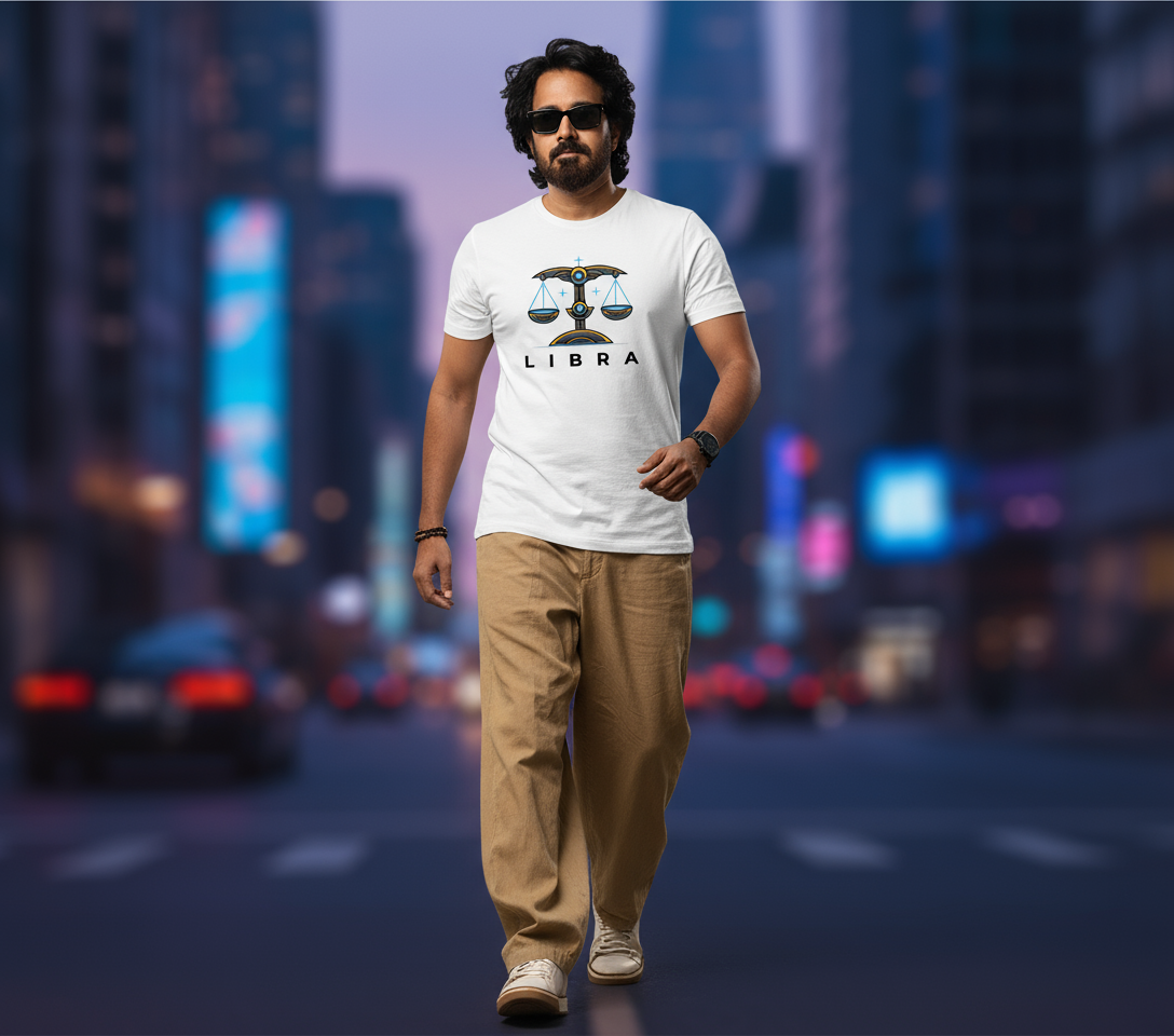 Libra Mens T Shirt (Black