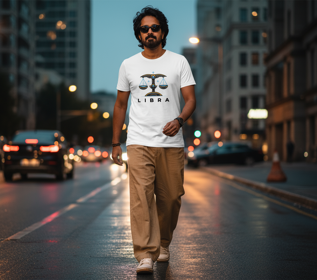 Libra Mens T Shirt (Black